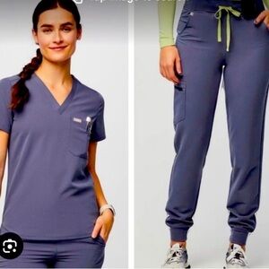 Figs Limited Edition Space Navy Casma Top Zamora Joggers Scrub Set Size XS